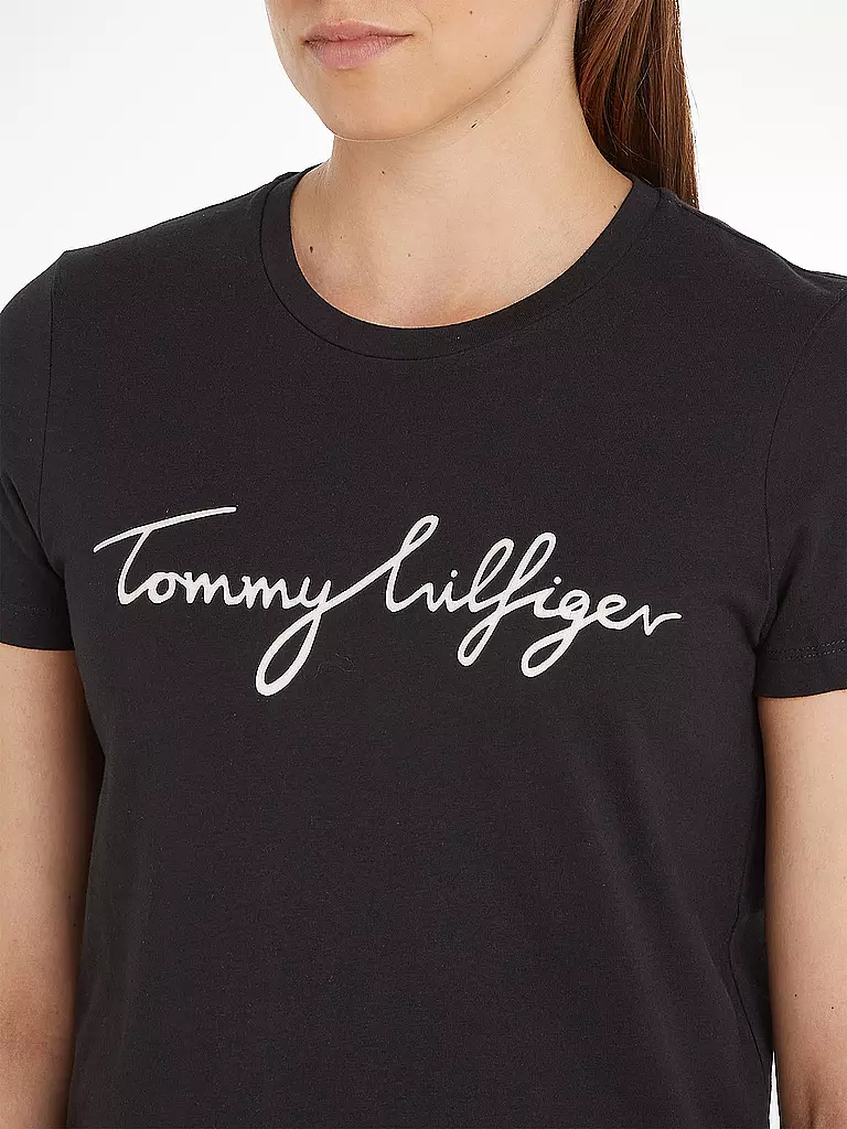 TOMMY HILFIGER | T-Shirt Regular Fit  | schwarz
