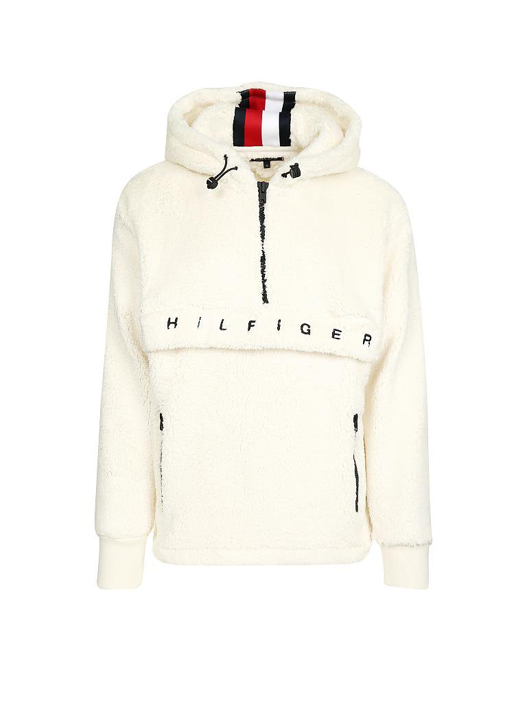 tommy hilfiger half zip teddy hoodie