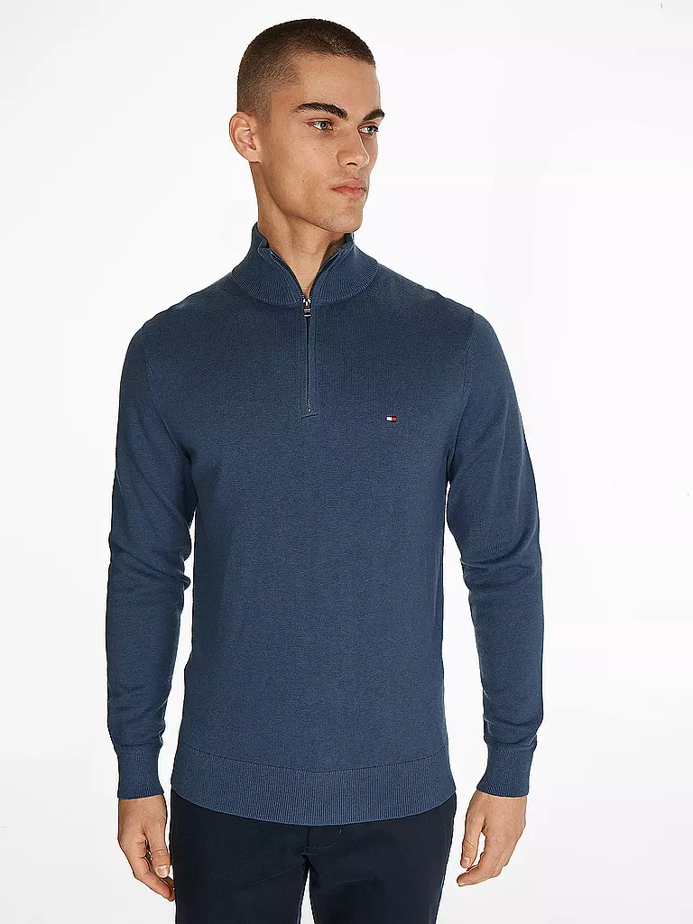 TOMMY HILFIGER | Troyer Pullover | blau