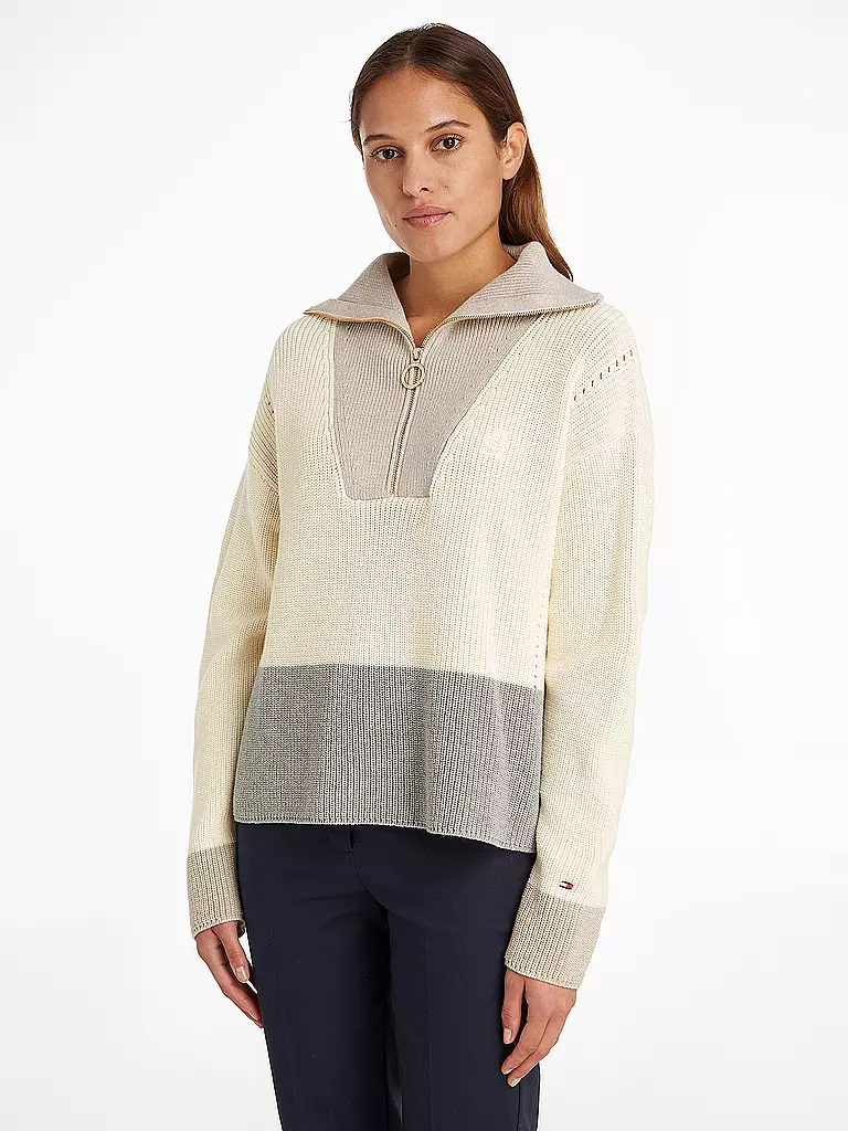 TOMMY HILFIGER | Troyer Pullover | creme