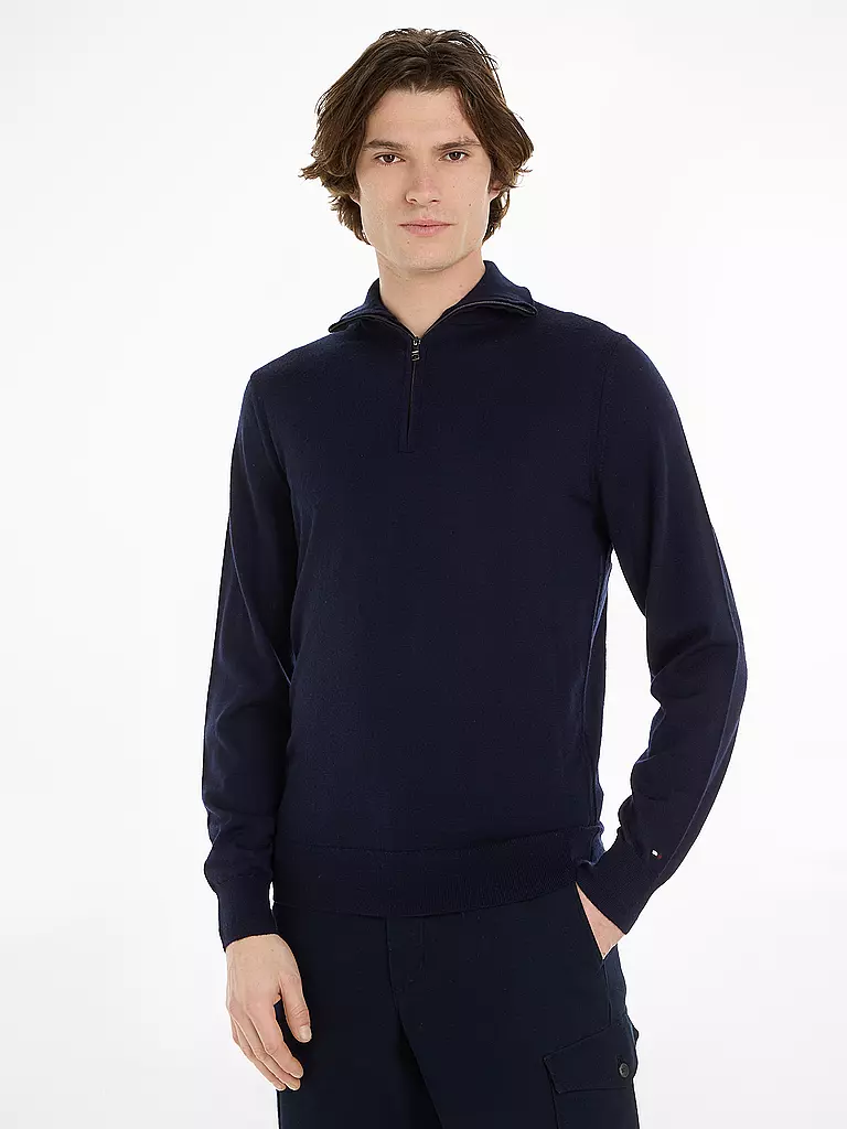 TOMMY HILFIGER | Troyer Pullover | blau