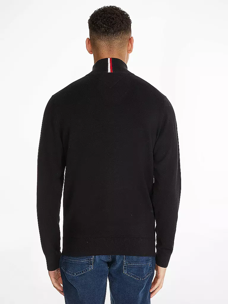 TOMMY HILFIGER | Troyer Pullover | schwarz