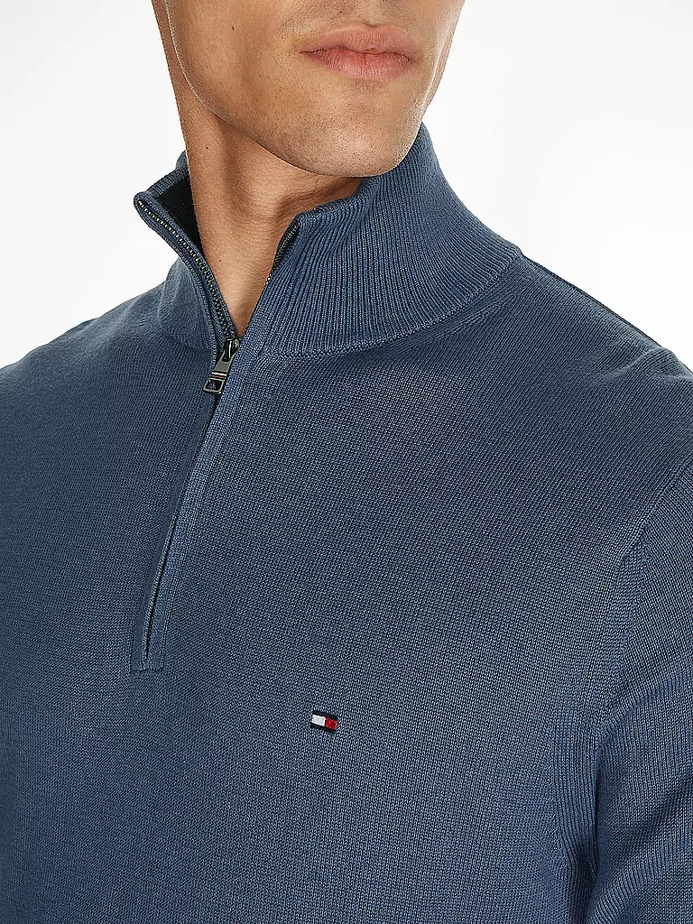 TOMMY HILFIGER | Troyer Pullover | blau