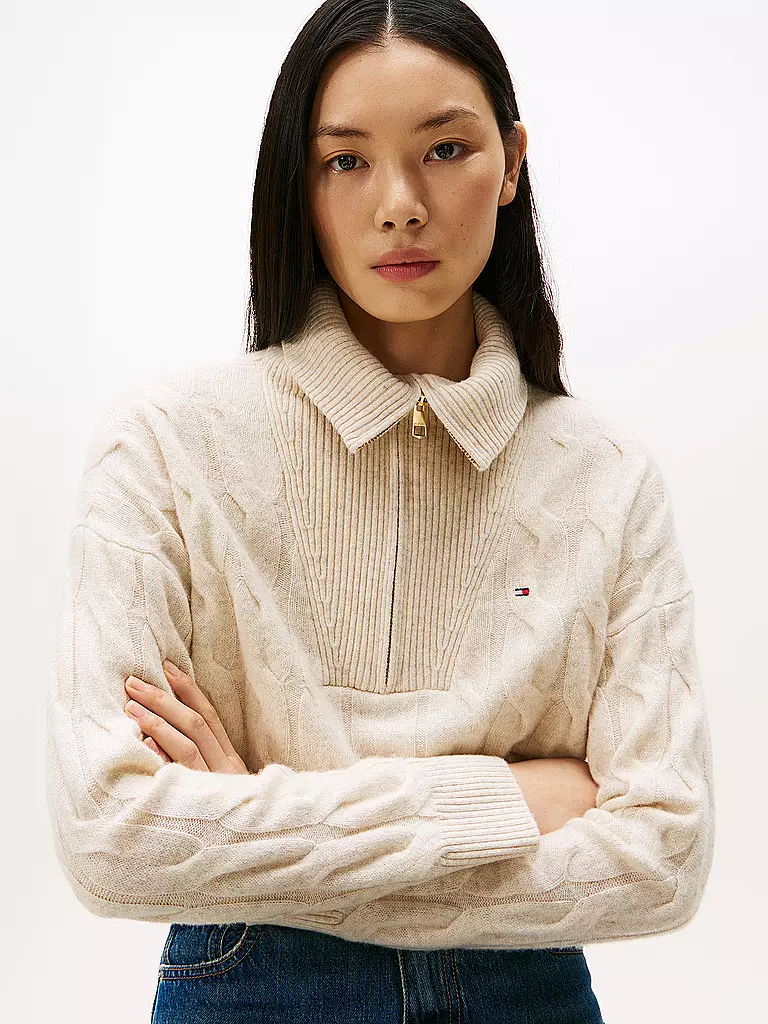 TOMMY HILFIGER | Troyer Pullover | beige