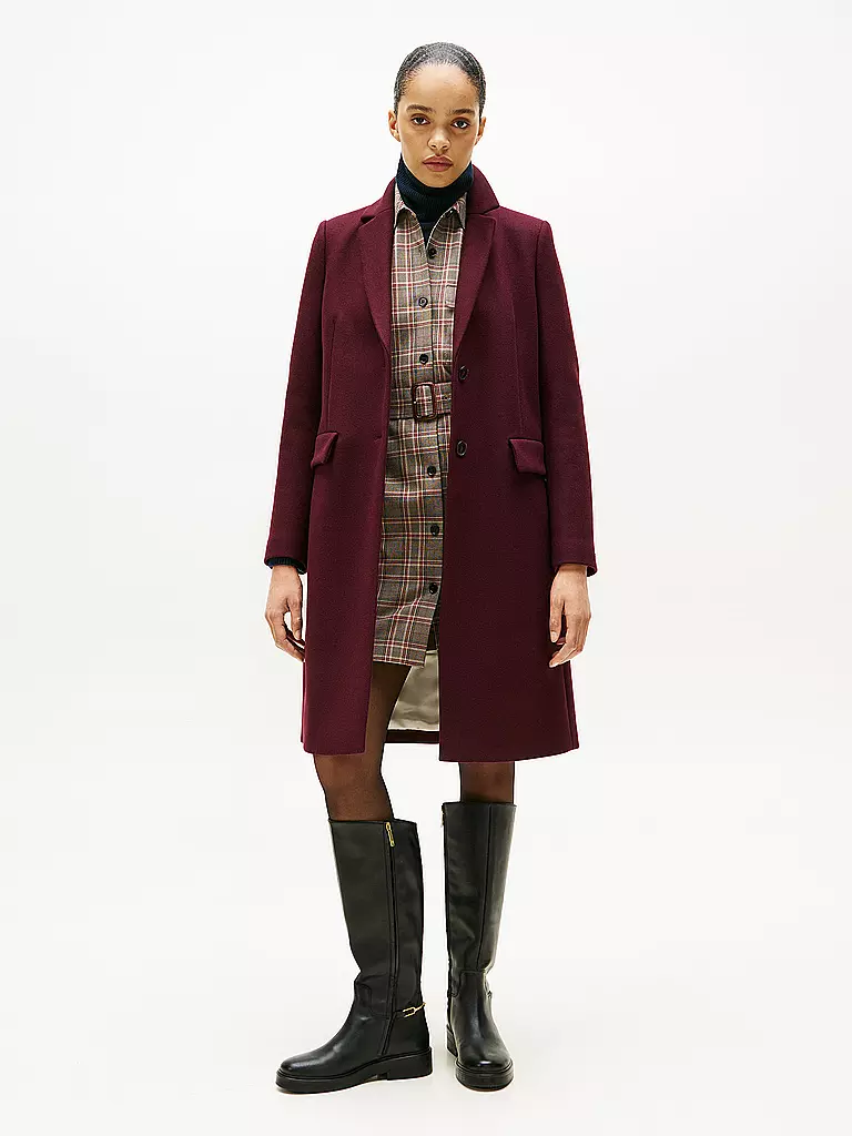 TOMMY HILFIGER | Wollmantel | dunkelrot