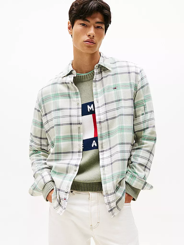 TOMMY JEANS | Hemd Regular Fit | hellgrün