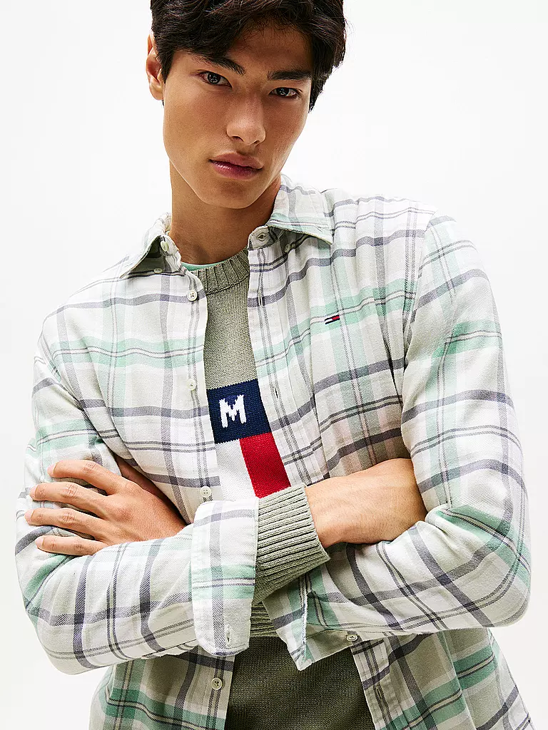TOMMY JEANS | Hemd Regular Fit | hellgrün