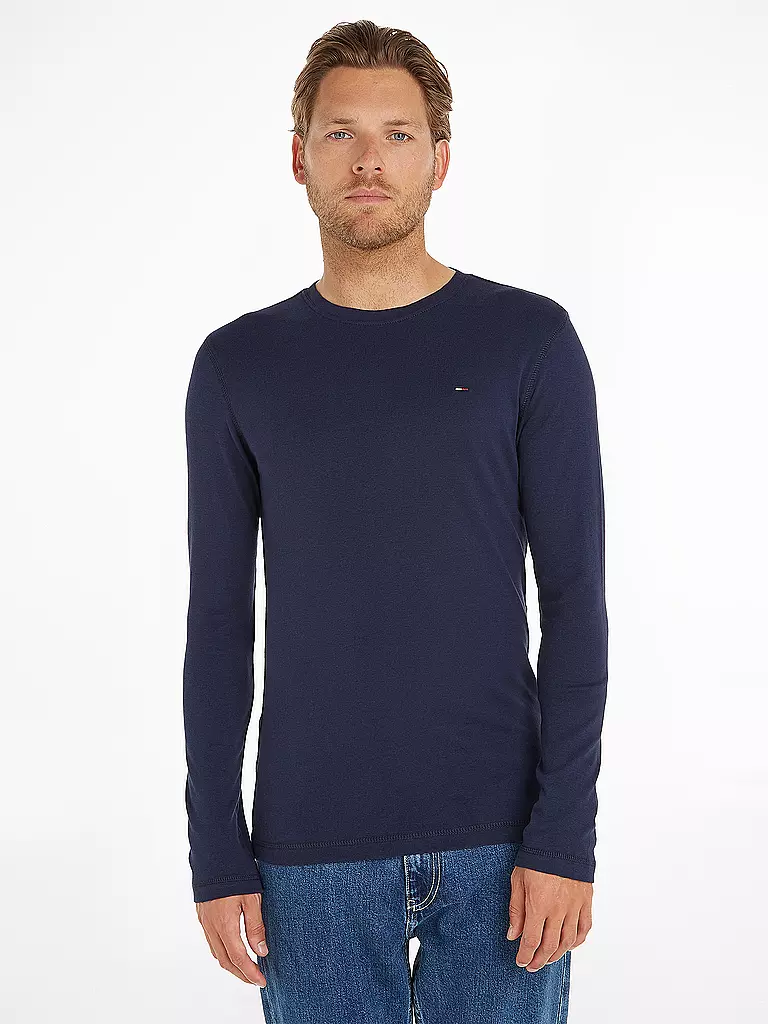 TOMMY JEANS | Langarmshirt  Slim Fit | blau