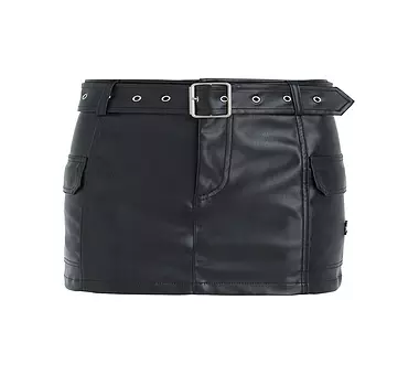 TOMMY JEANS Minirock in Lederoptik