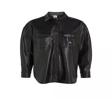 TOMMY JEANS Overshirt in Lederoptik