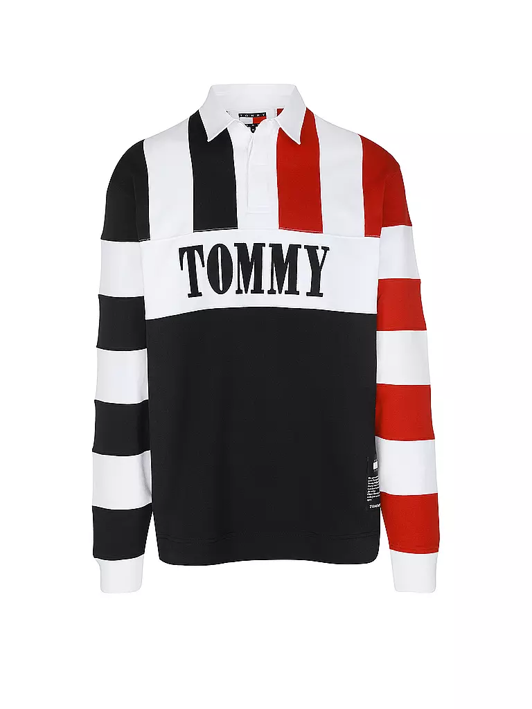 TOMMY JEANS | Poloshirt REMASTERED RUGBY | schwarz