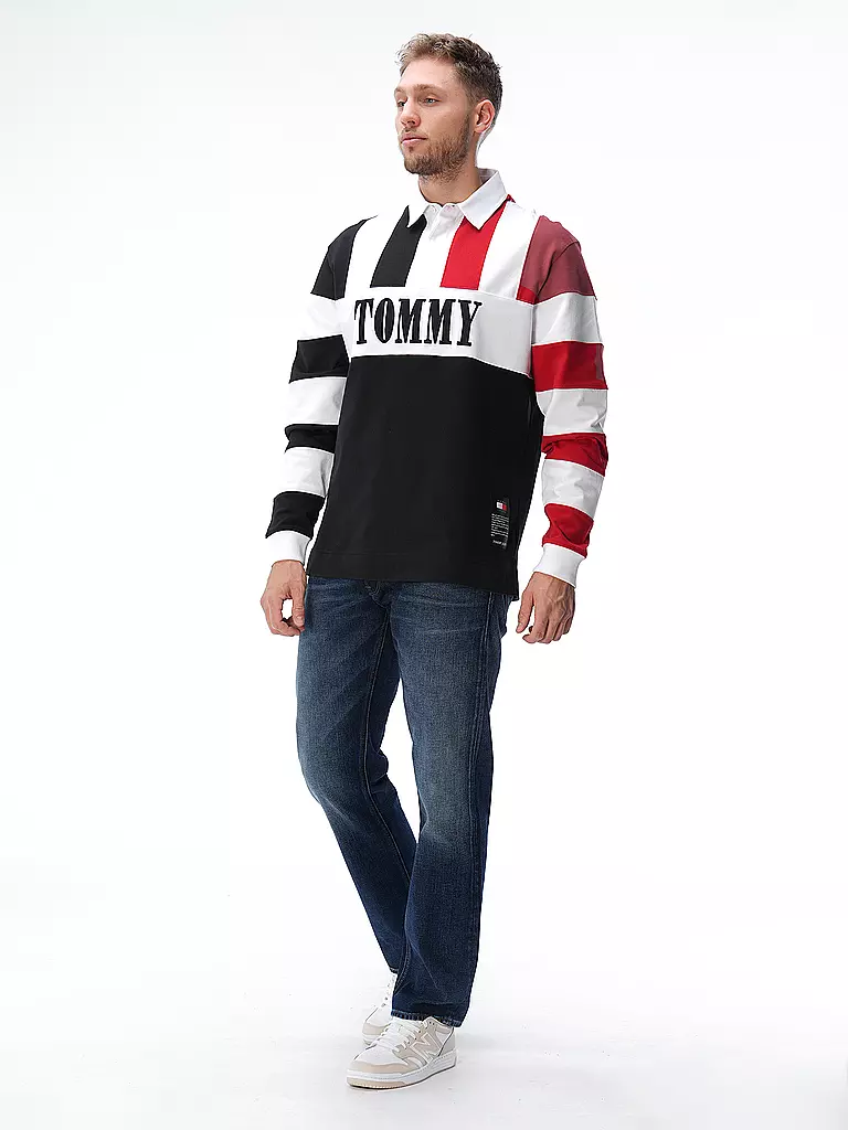 TOMMY JEANS | Poloshirt REMASTERED RUGBY | schwarz