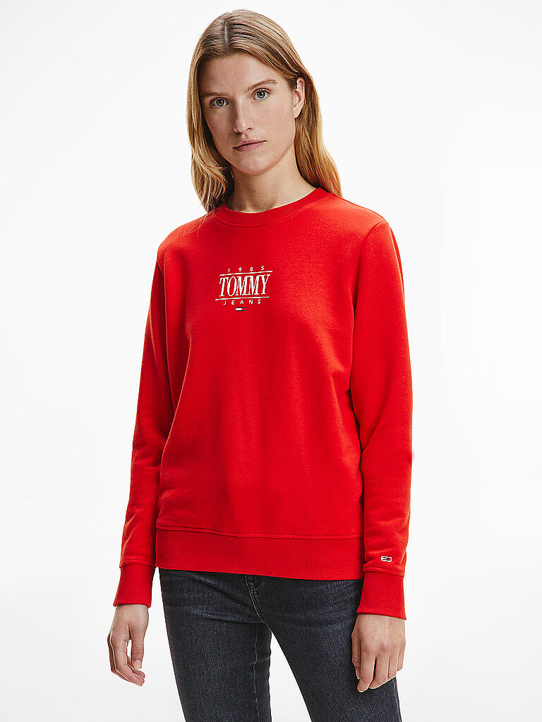 TOMMY JEANS | Sweater ESSENTIAL | rot