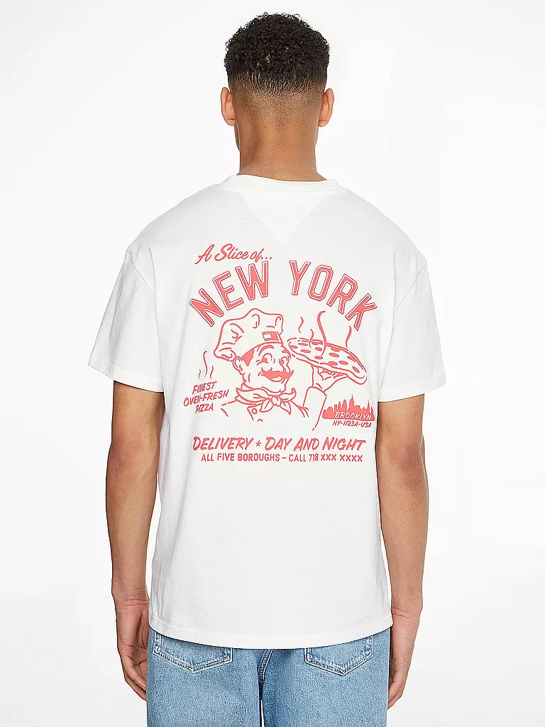 TOMMY JEANS | T-Shirt PIZZA | weiss