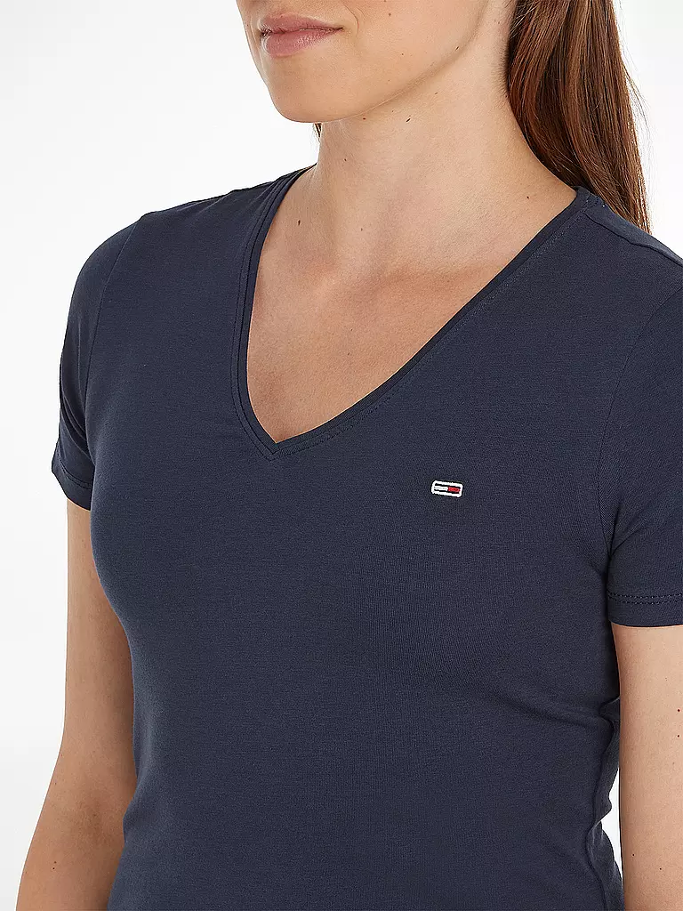 TOMMY JEANS | T-Shirt Skinny Fit | schwarz