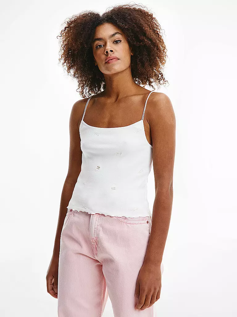 TOMMY JEANS | Top Cropped Fit  | weiss