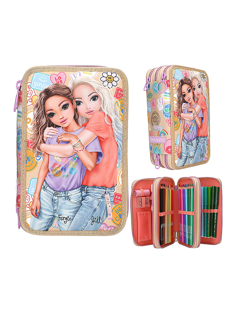 3-Fach Federtasche GIRL POWER inkl Stifte TOPModel 75 x 13 x 20 cm