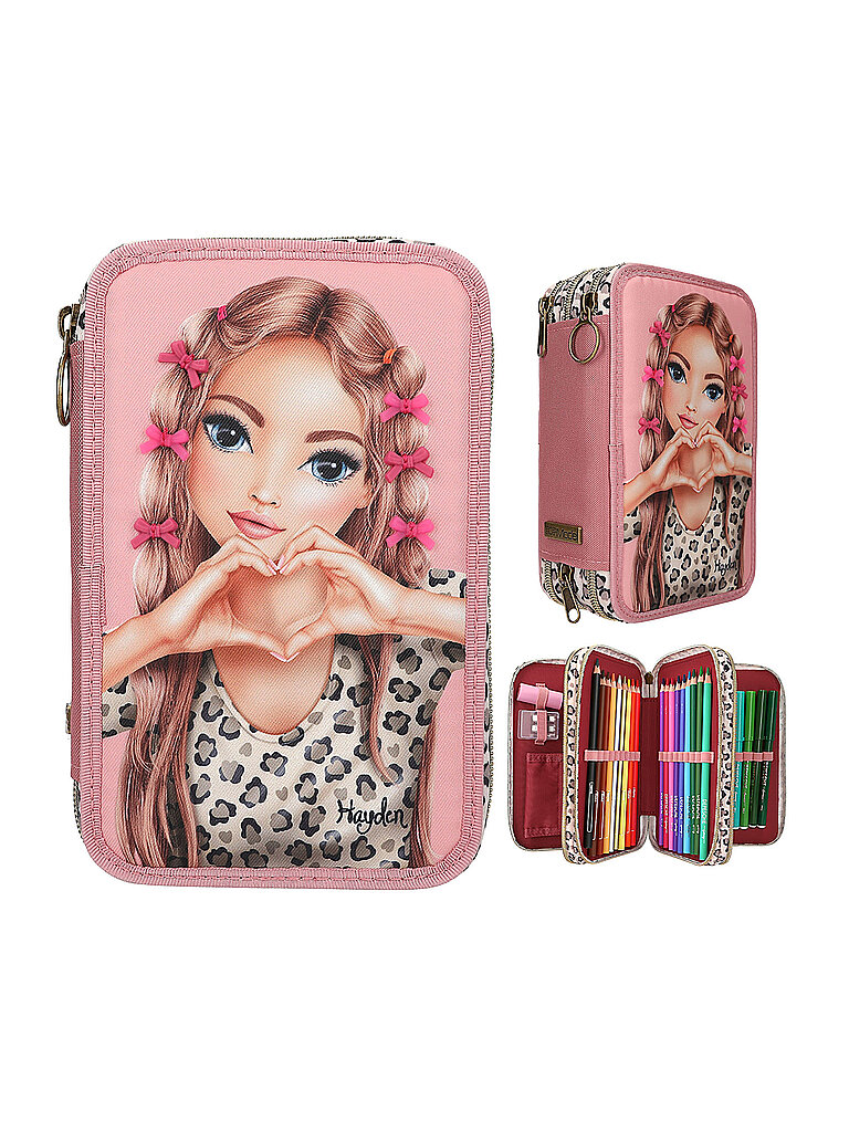 3-Fach Federtasche LEOHEART mit Schleifen TOPModel 75 x 13 x 20 cm