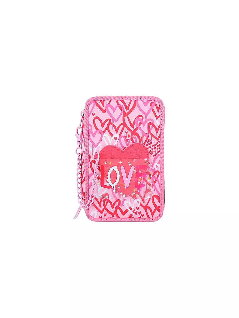 TOP MODEL | TOPModel 3-Fach Federtasche mit PU Herz ONE LOVE | keine Farbe