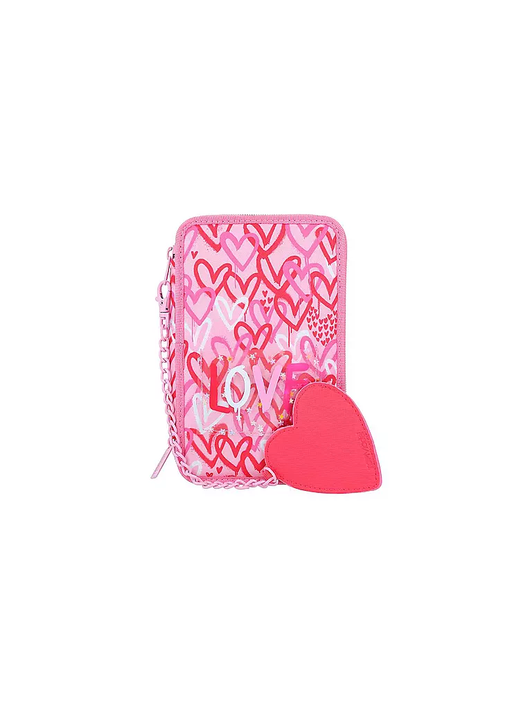 TOP MODEL | TOPModel 3-Fach Federtasche mit PU Herz ONE LOVE | keine Farbe