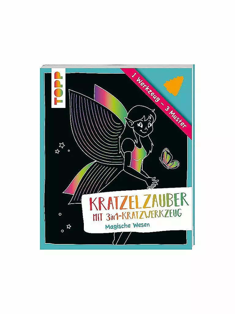 TOPP / FRECH VERLAG | Buch - Kratzelzauber mit 3in1 Kratzelwerkzeug - Magische Wesen | keine Farbe