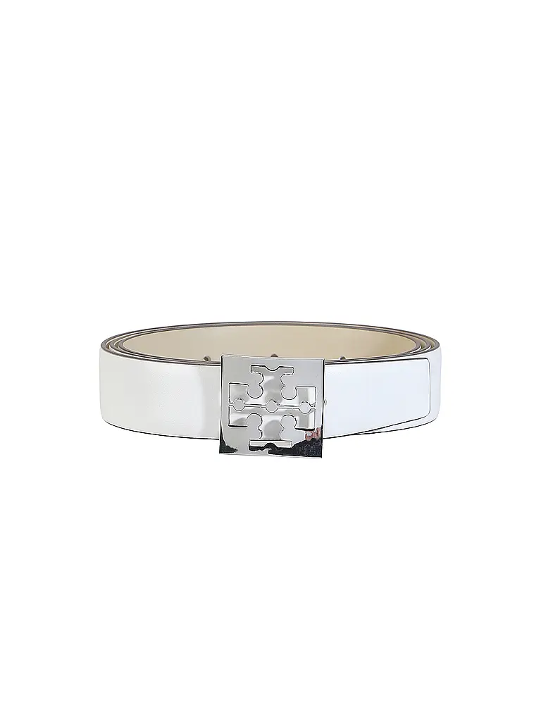 TORY BURCH | Ledergürtel SQUARE LOGO  | Weiss