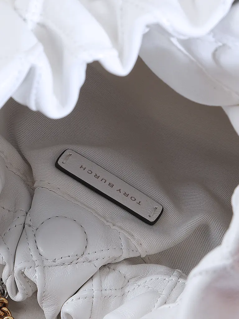 TORY BURCH | Ledertasche - Hobo Bag FLEMING Mini | Weiss