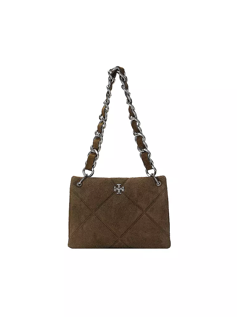 TORY BURCH | Ledertasche - Schultertasche  | olive