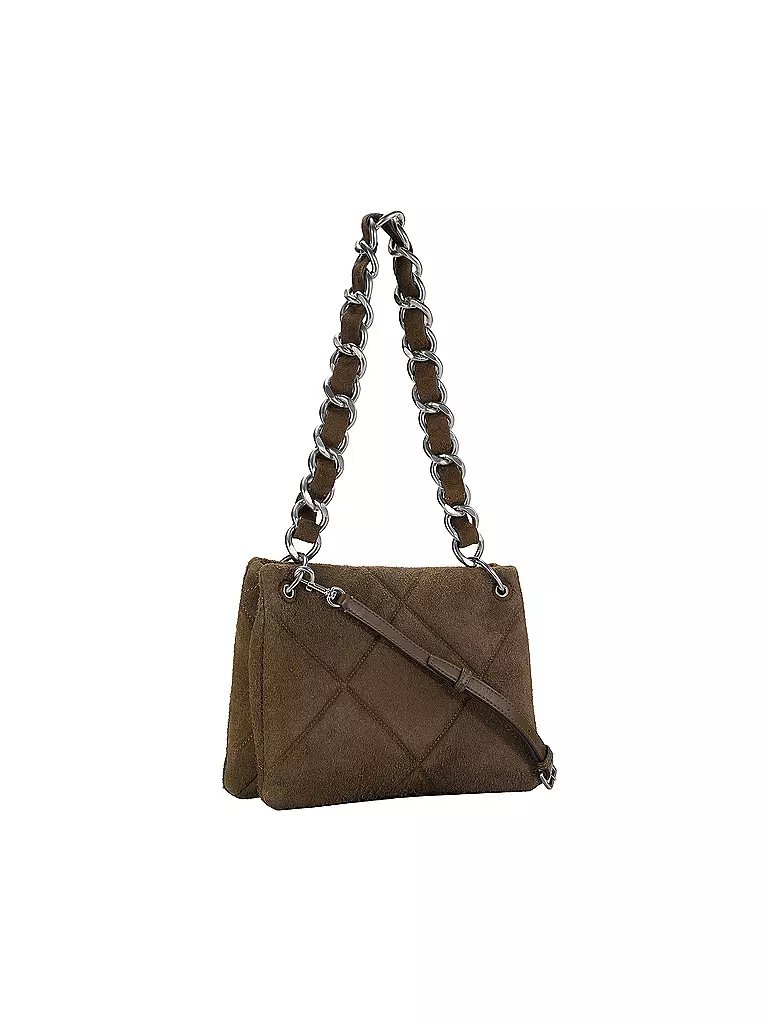 TORY BURCH | Ledertasche - Schultertasche  | olive