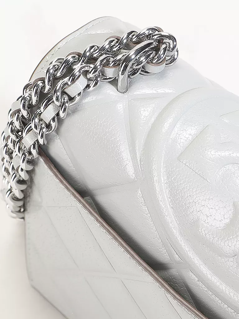 TORY BURCH | Ledertasche - Schultertasche FLEMING SMALL | grau