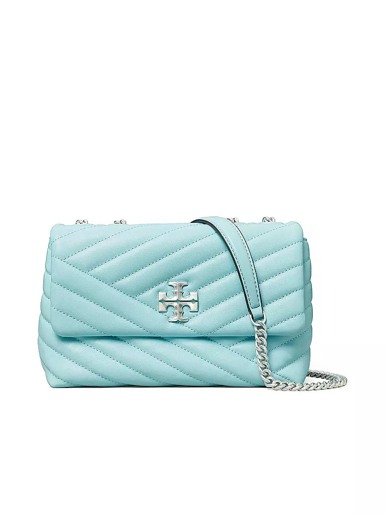 TORY BURCH | Ledertasche - Schultertasche KIRA CHEVRON Small | hellblau