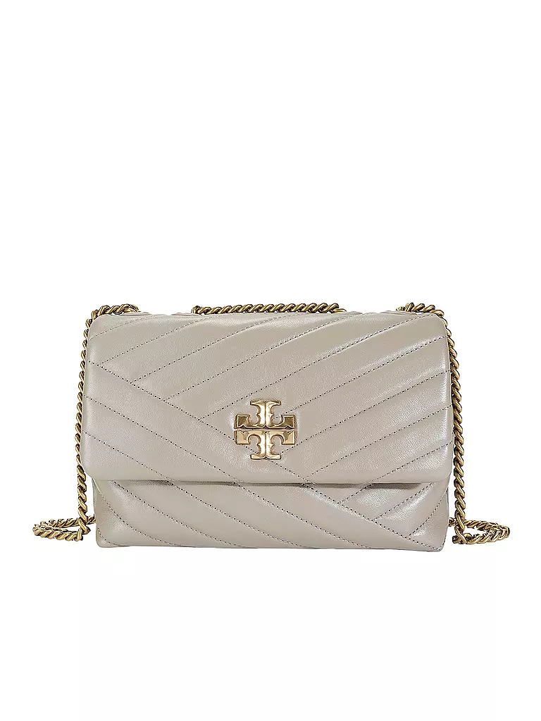 TORY BURCH | Ledertasche - Schultertasche KIRA CHEVRON Small | grau