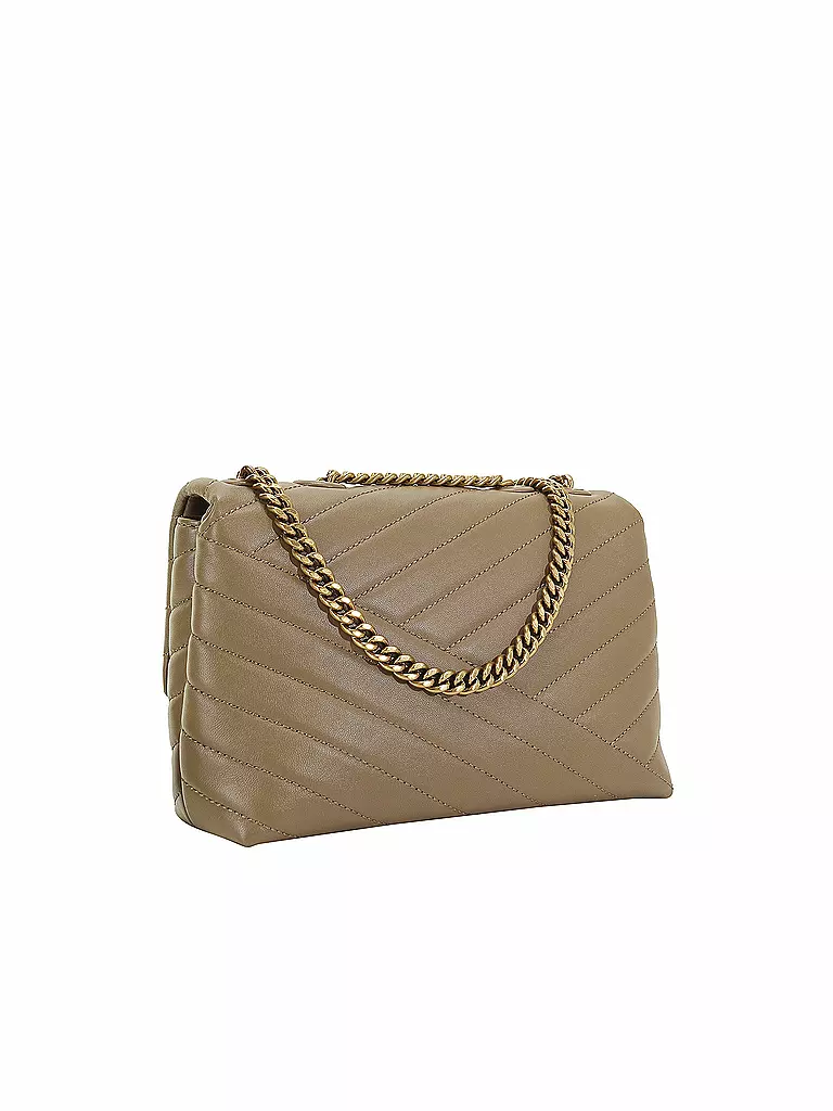 TORY BURCH | Ledertasche - Schultertasche KIRA CHEVRON Small | braun