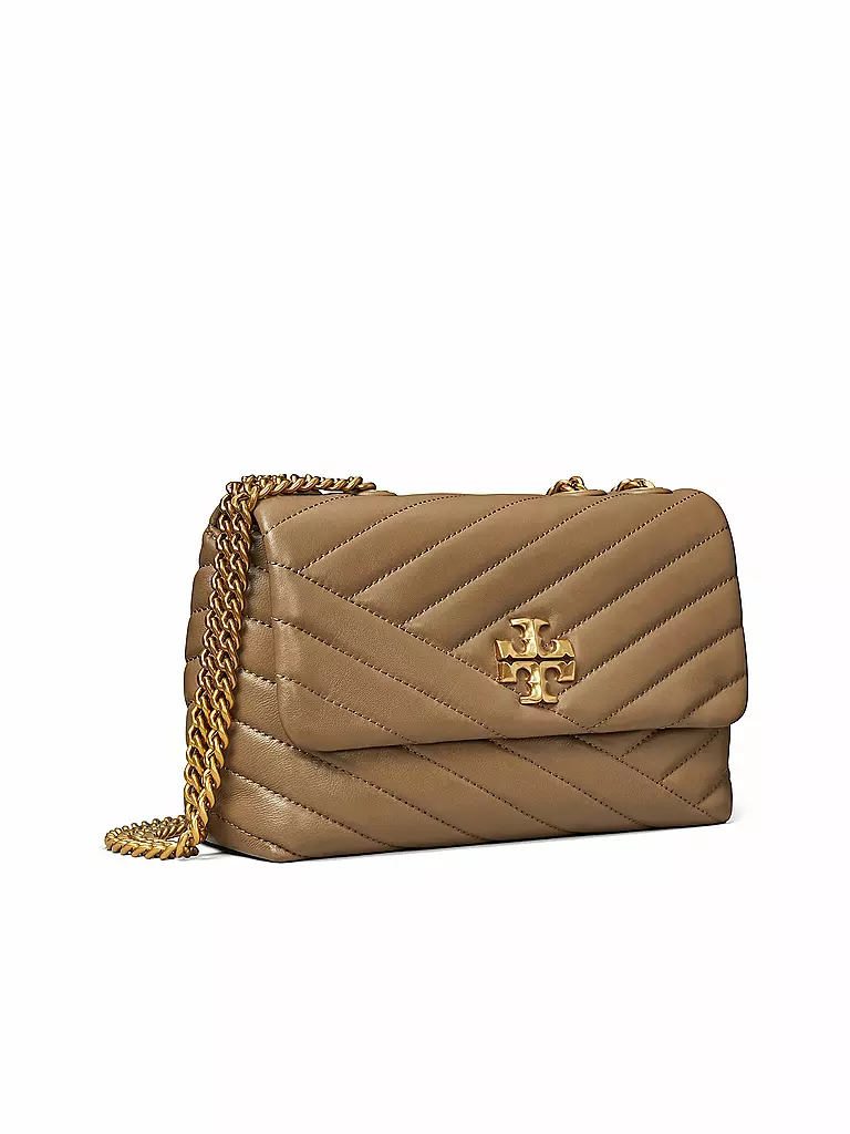 TORY BURCH | Ledertasche - Schultertasche KIRA CHEVRON Small | braun