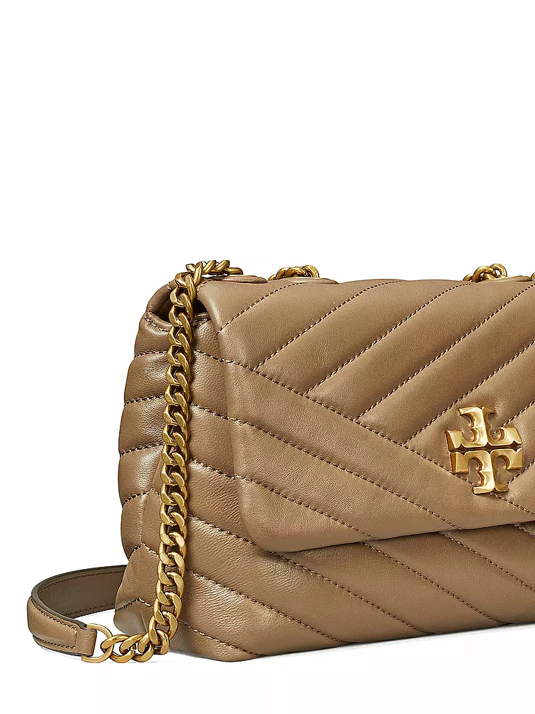 TORY BURCH | Ledertasche - Schultertasche KIRA CHEVRON Small | braun