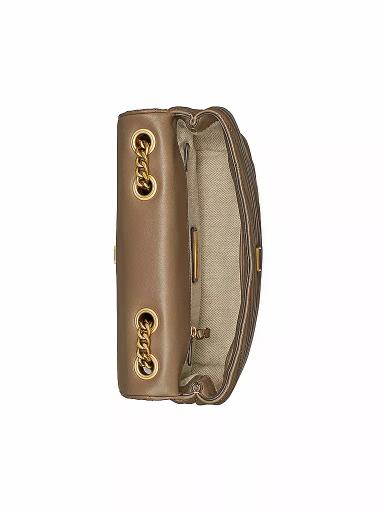 TORY BURCH | Ledertasche - Schultertasche KIRA CHEVRON Small | braun