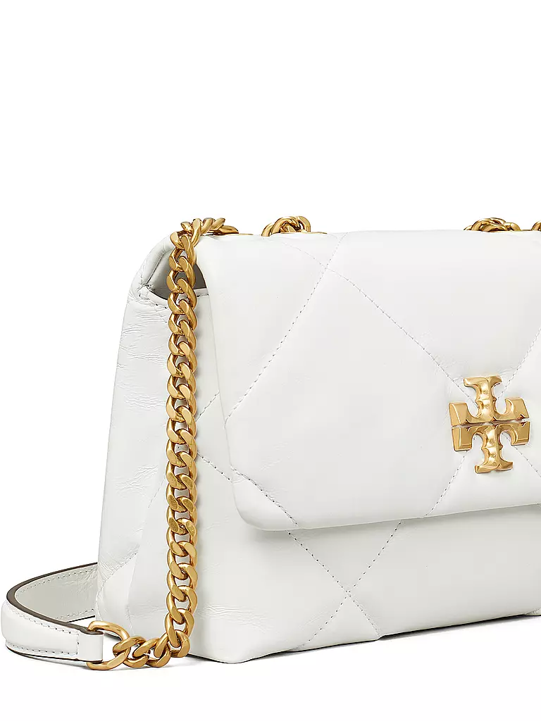 TORY BURCH | Ledertasche - Schultertasche KIRA DIAMOND  | weiss