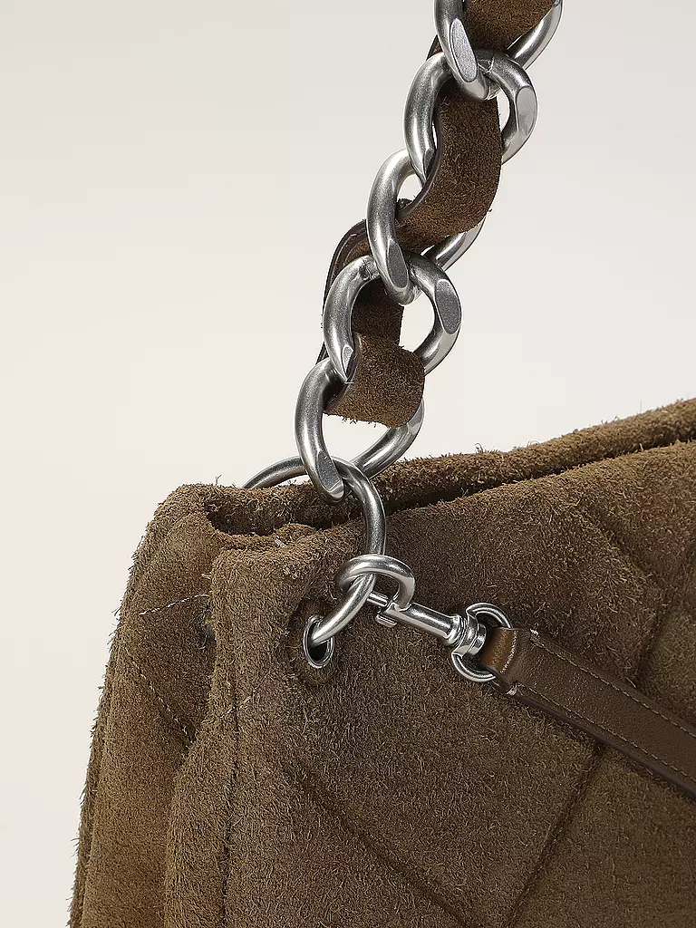 TORY BURCH | Ledertasche - Schultertasche | olive