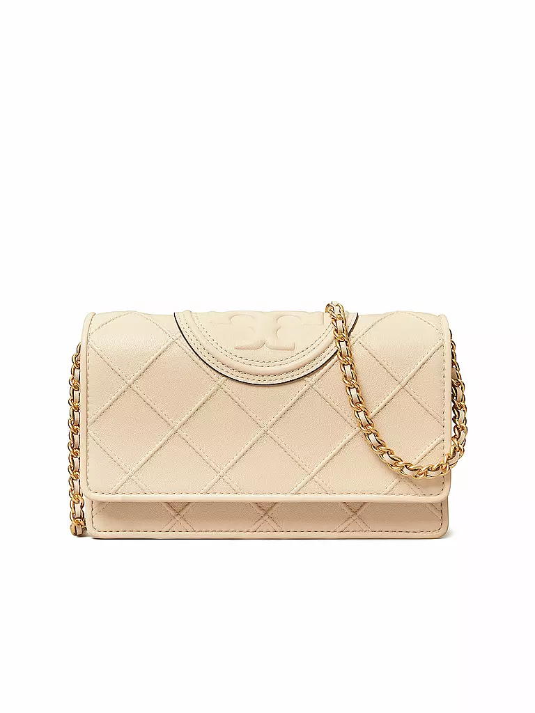 TORY BURCH | Ledertasche - Umhängetasche FLEMING SOFT CHAIN WALLET | beige