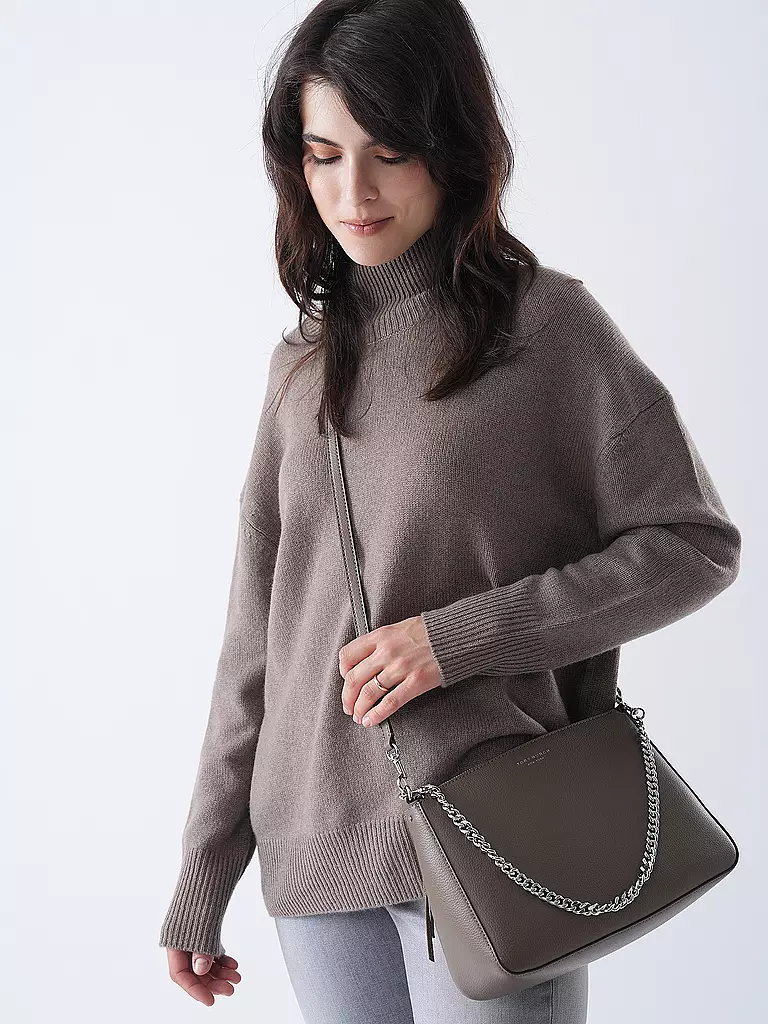 TORY BURCH | Ledertasche - Umhängetasche PERRY | grau