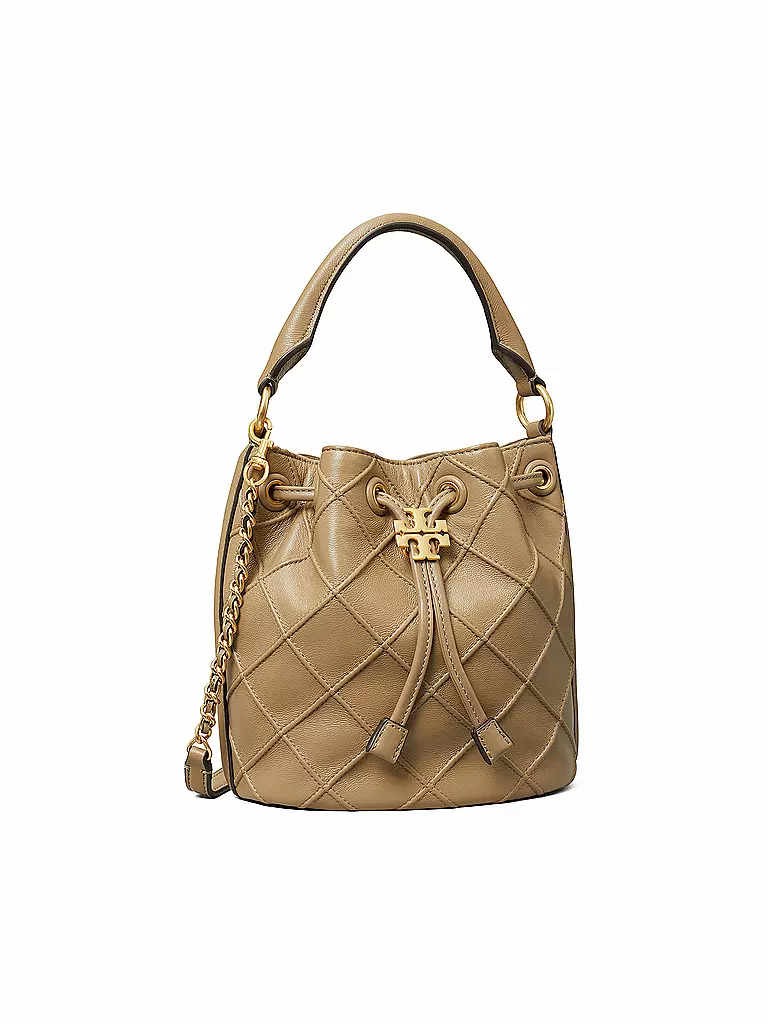 TORY BURCH | Ledertasche -Bucket Bag FLEMING S | hellbraun