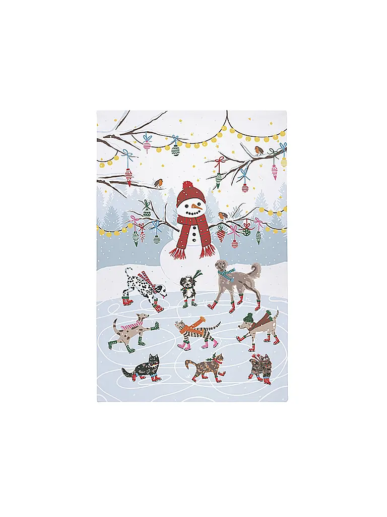 ULSTER WEAVERS | Geschirrtuch 45x75cm ICE SKATING ANIMALS | bunt