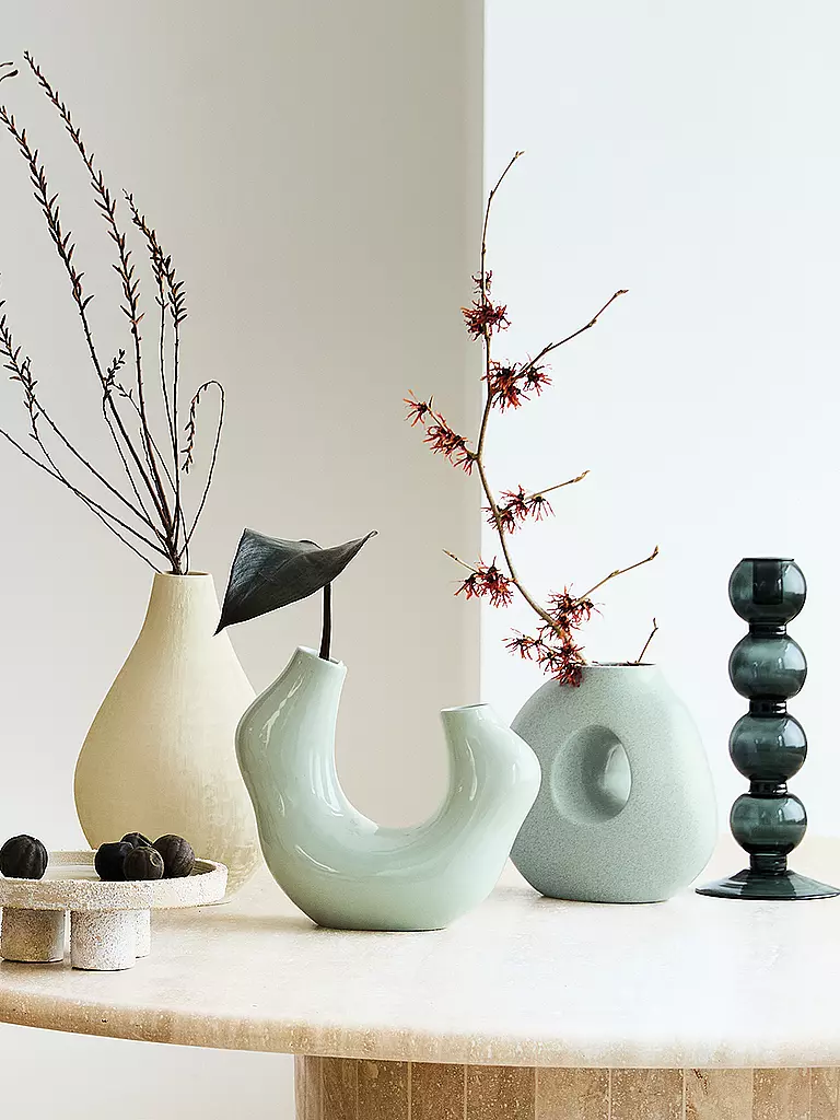 URBAN NATURE CULTURE | Vase FELICE 26x13x24cm Sea Form Green | hellgrün
