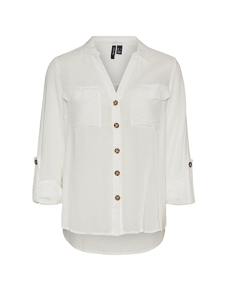VERO MODA Bluse langarm VMBUMPY weiss | S