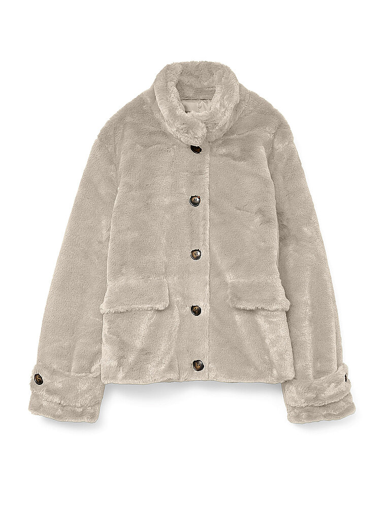 VERO MODA Jacke in Felloptik VMSONJAEVA beige | M