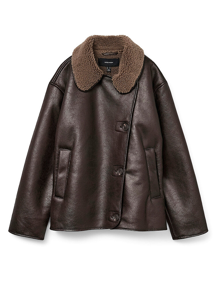VERO MODA Jacke in Felloptik VMMIRANDA braun | XL