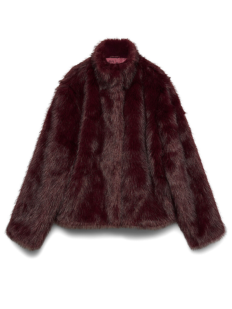 VERO MODA Jacke in Felloptik VMMONROE dunkelrot | M