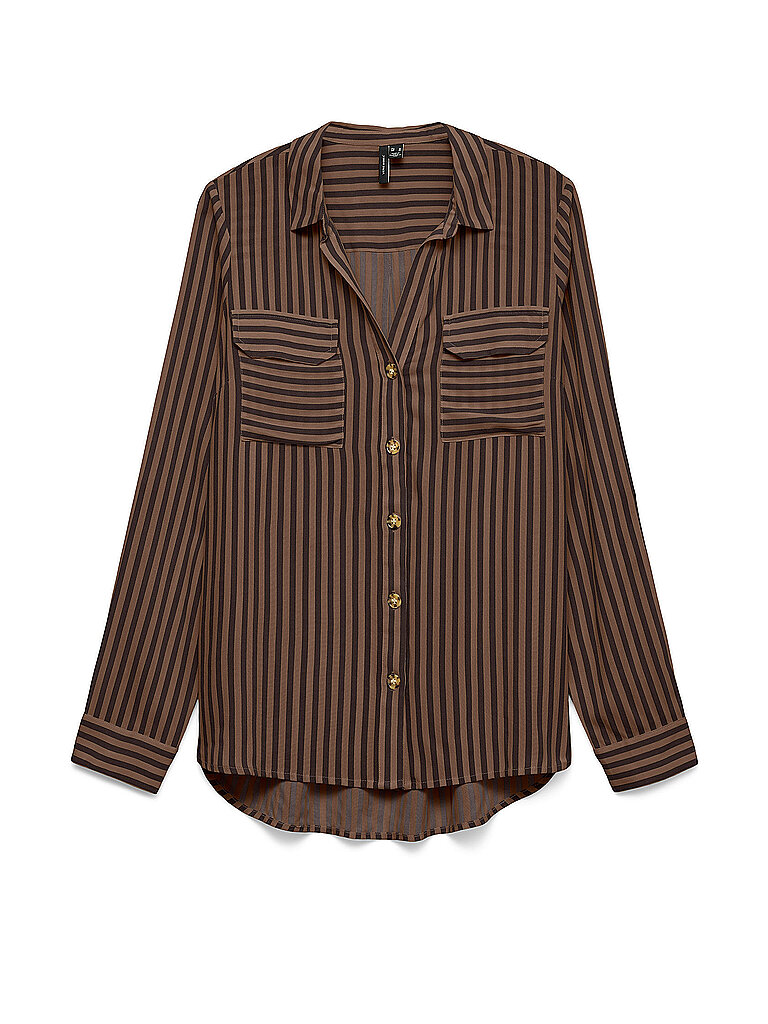 VERO MODA Bluse VMBUMPY braun | XL