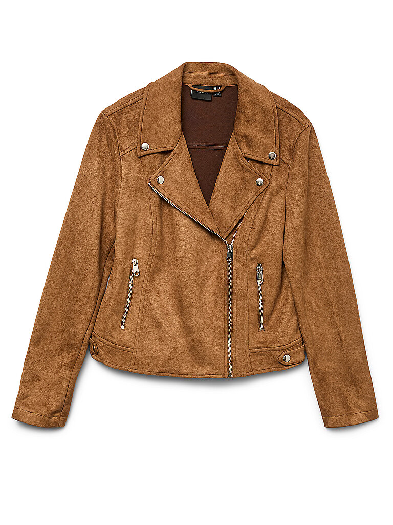 VERO MODA Jacke in Lederoptik VMJOSE hellbraun | M