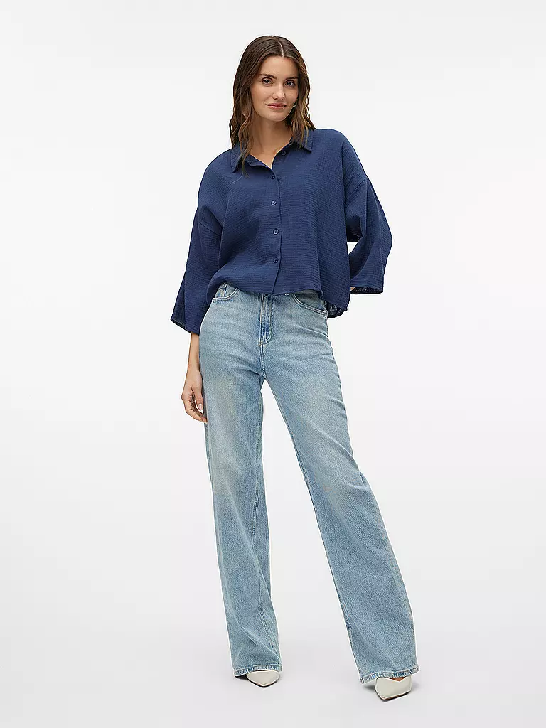 VERO MODA | Blusenshirt  VMNATALI CROP | dunkelblau